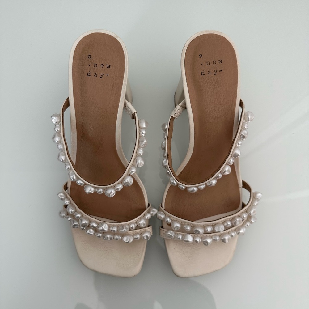 A New Day Women's Sandals with Pearl Accents